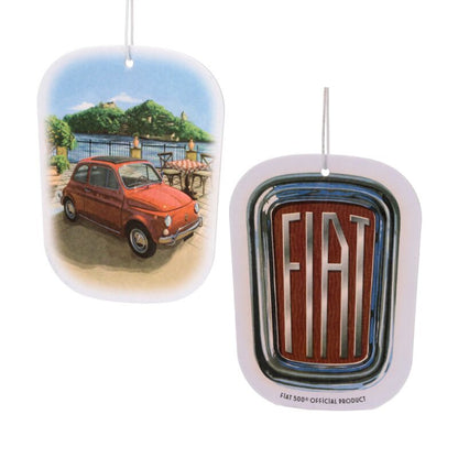 Fiat 500 Mountain Scene Lemon Scented Car Air Freshener