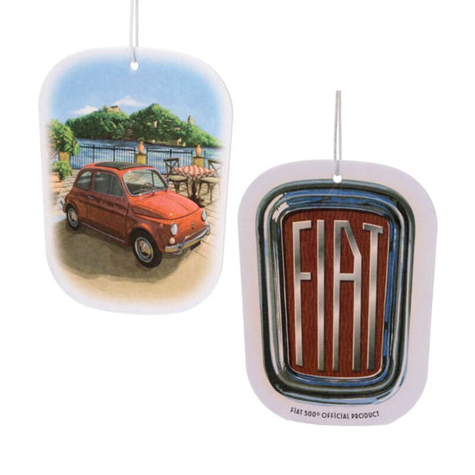 Fiat 500 Mountain Scene Lemon Scented Car Air Freshener