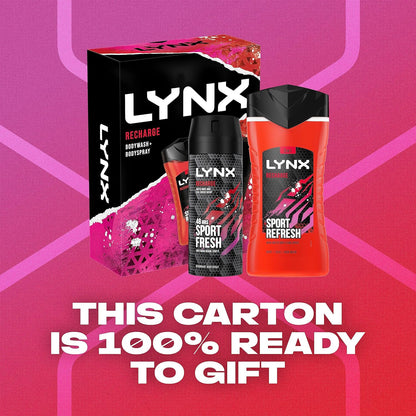 LYNX Recharge Duo Deodorant Gift Set Body Wash & Body Spray