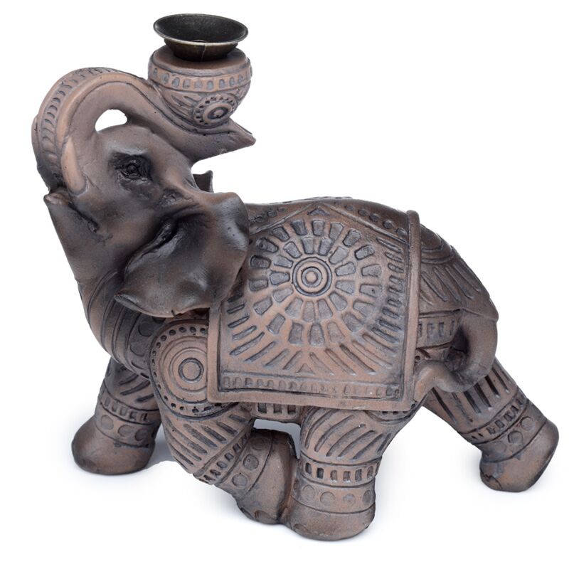 Peace of the East Wood Effect Elephant Backflow Incense Burner