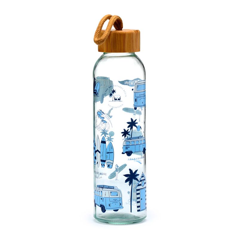 Volkswagen VW T1 Camper Bus Explore More 500ml Glass Water Bottle