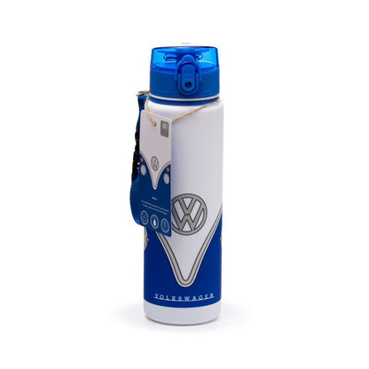 Volkswagen VW T1 Camper Bus Blue Pop Top 600ml Shatterproof Bottle
