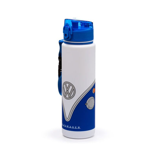 Volkswagen VW T1 Camper Bus Blue Pop Top 600ml Shatterproof Bottle