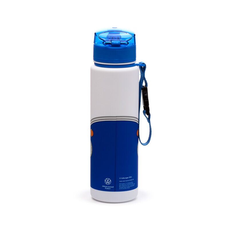 Volkswagen VW T1 Camper Bus Blue Pop Top 600ml Shatterproof Bottle