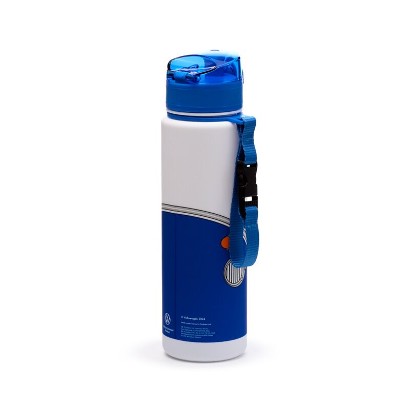 Volkswagen VW T1 Camper Bus Blue Pop Top 600ml Shatterproof Bottle