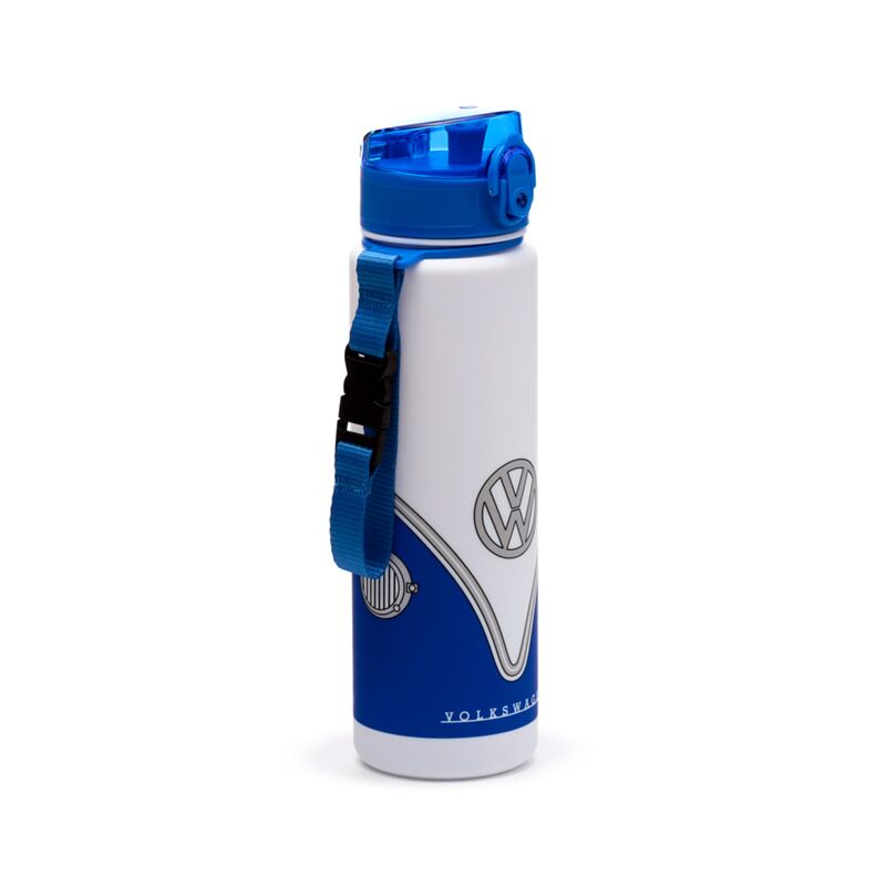Volkswagen VW T1 Camper Bus Blue Pop Top 600ml Shatterproof Bottle