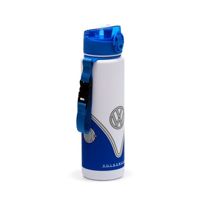 Volkswagen VW T1 Camper Bus Blue Pop Top 600ml Shatterproof Bottle