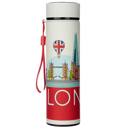 London Icons Hot & Cold Digital Thermometer Bottle