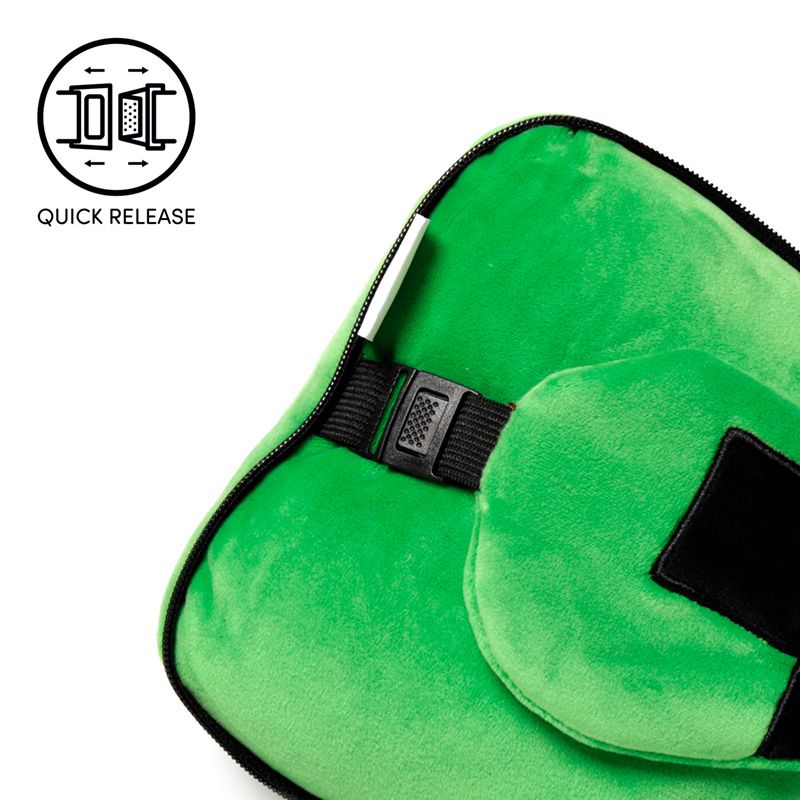 Relaxeazzz Minecraft Creeper Travel Pillow & Eye Mask