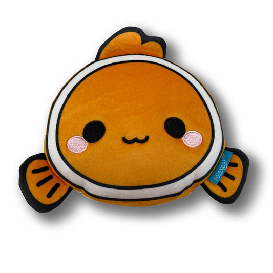 Relaxeazzz Adoramals Finley the Clown Fish Plush Travel Pillow & Eye Mask