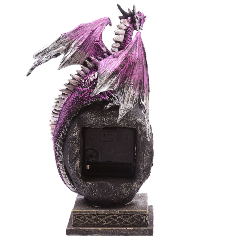 Dragon on Geode Crystal Gothic Mantle Clock