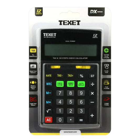 TEXET Desktop 12 Digit Dual Powered Calculator Grey