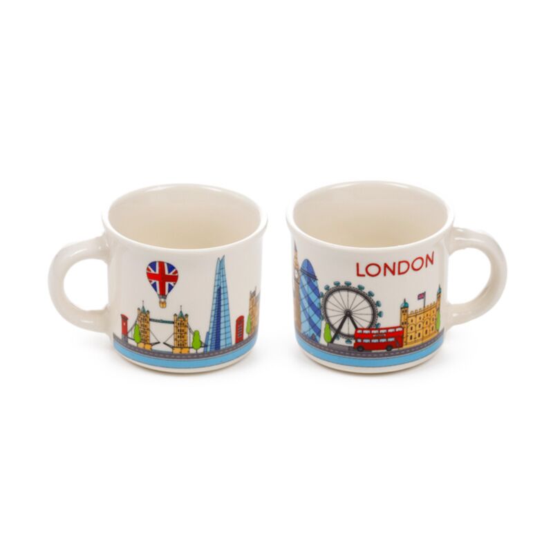 London Icons Skyline Set of 2 Porcelain Espresso Cups