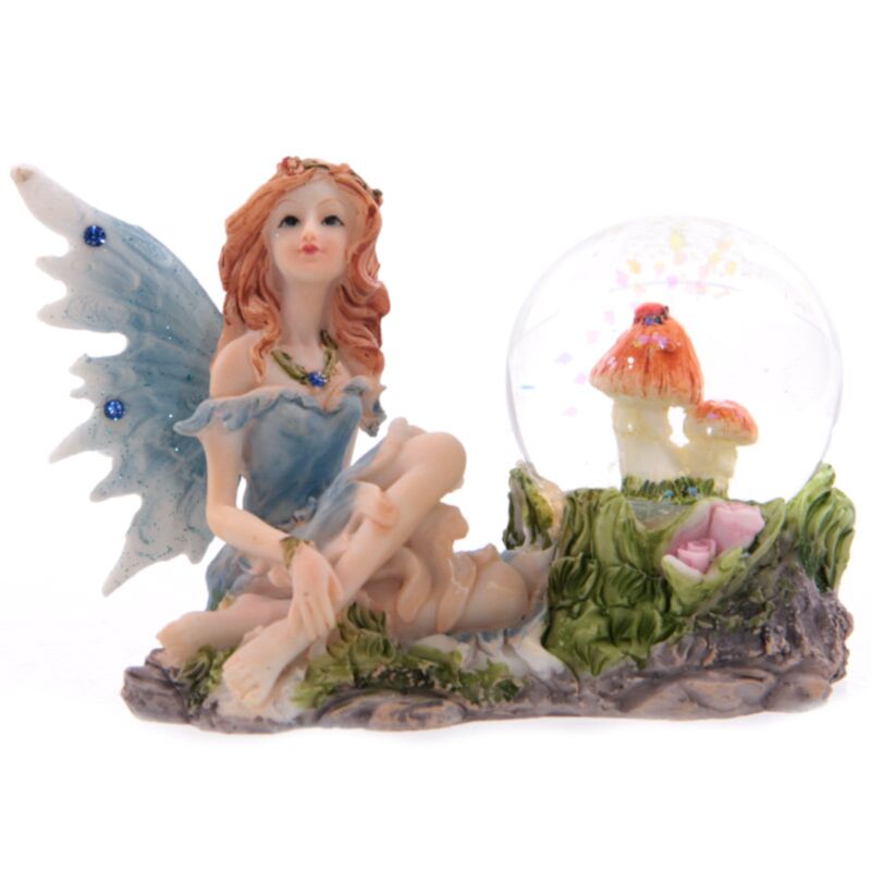 Flower Fairy Sitting Snow Globe