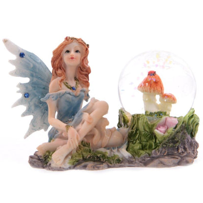 Flower Fairy Sitting Snow Globe