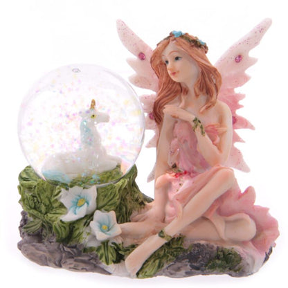 Flower Fairy Sitting Snow Globe