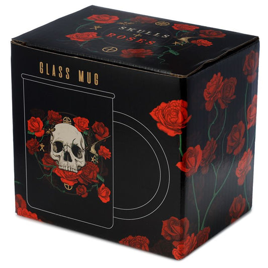 Skulls and Roses Glass Mug