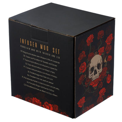 Skulls and Roses Infuser Mug Set with Lid