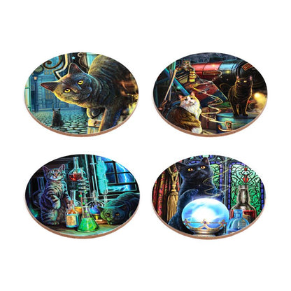 Lisa Parker Magical Cats Set of 4 Cork Coasters
