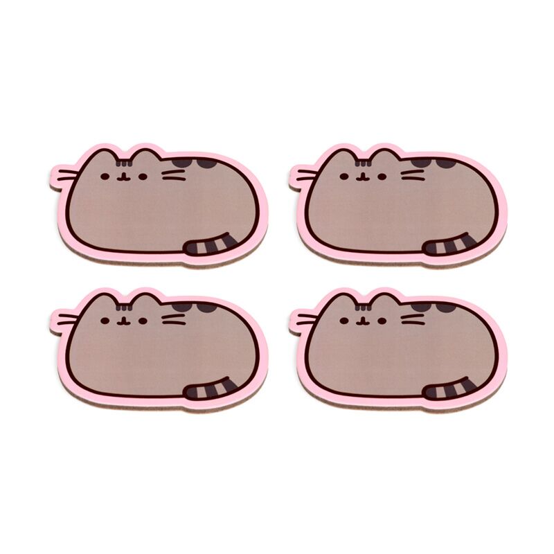 Pusheen the Cat Set of 4 Shaped Cork Coasters