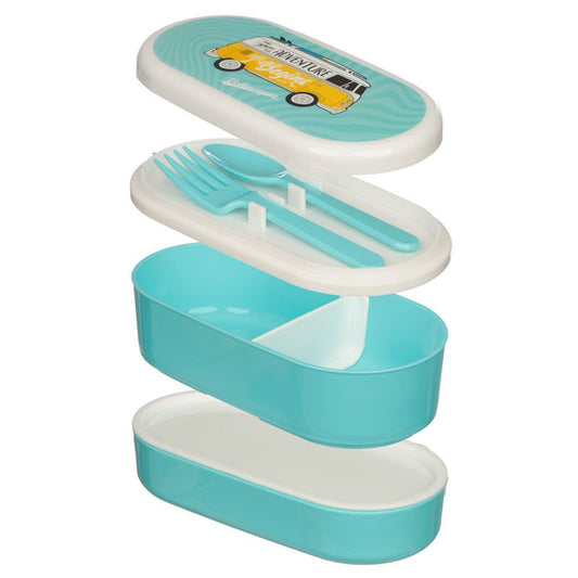 VW T1 Camper Bus Surf Stacked Bento Box + Cutlery