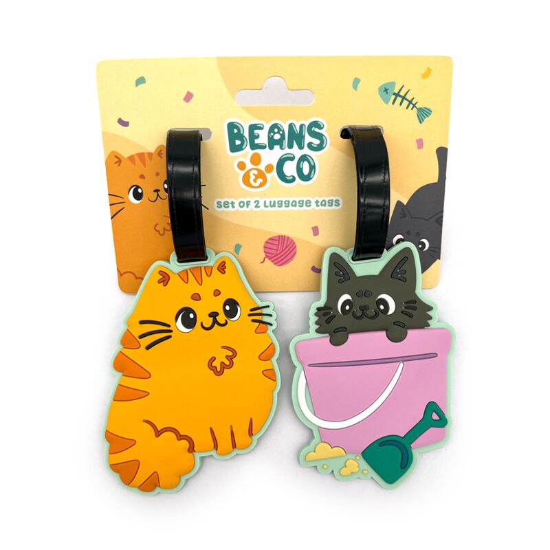 Beans & Co Cats PVC Luggage Tag Set of 2