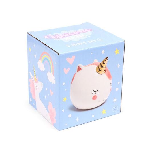 White Unicorn Ceramic Money Box