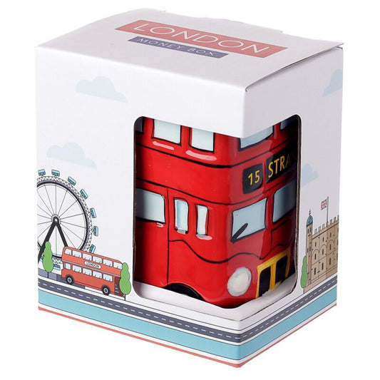 London Icons Red Routemaster Bus Ceramic Money Box