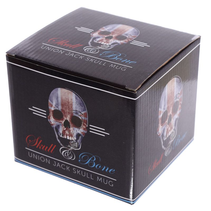 UK Flag Skull Head Ceramic Shaped Mug
