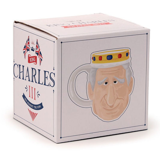 King Charles III Ceramic Head Shaped Mug