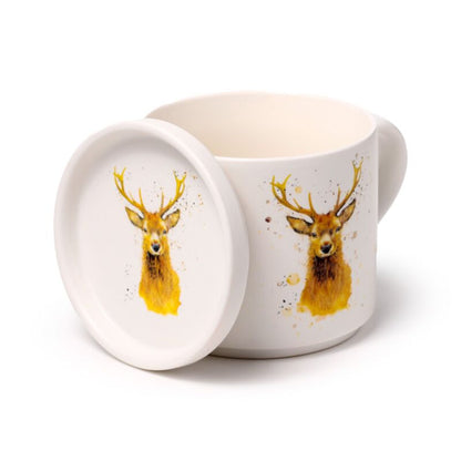 Jan Pashley Stag Porcelain Mug & Coaster Lid Set