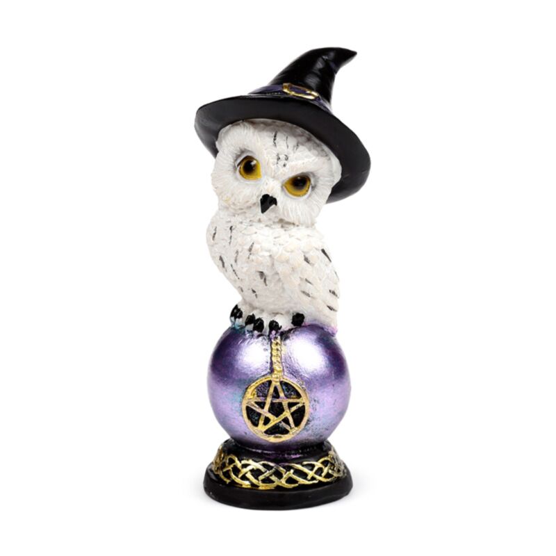Wise Old Magical Owl on Iridescent Orb