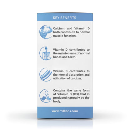 Millions & Millions - Calcium 400mg + Vitamin D3 200iu - 60 Tablets