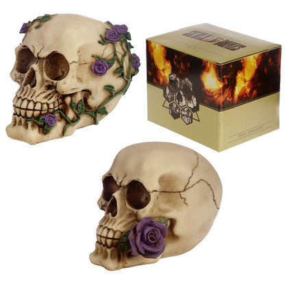 Skull with Purple Roses