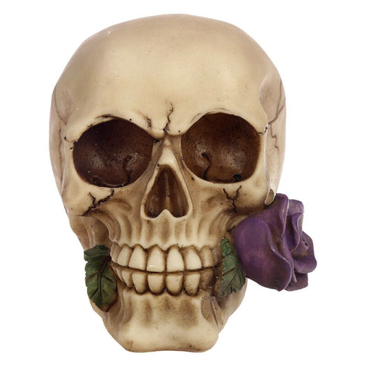 Skull with Purple Roses