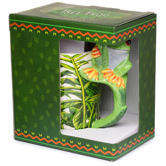 Tree Frog Ceramic Shaped Handle Mug