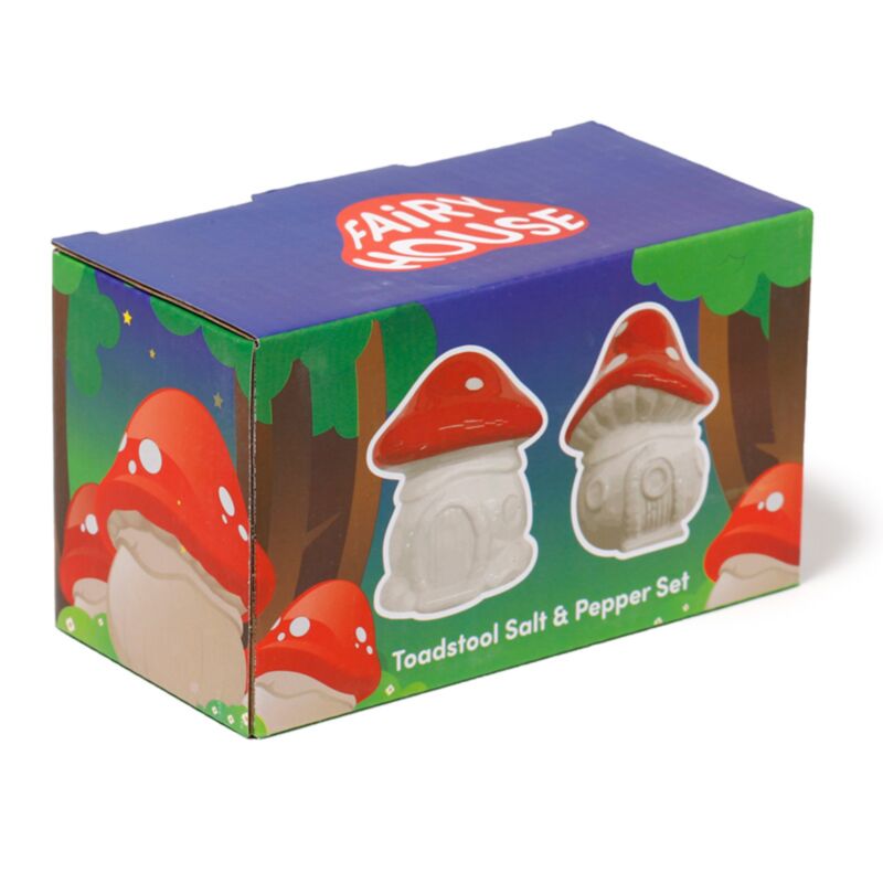 Fairy Toadstool House Ceramic Salt & Pepper Set