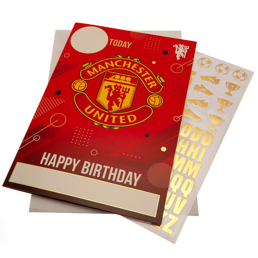 M UTD FC Birthday Card With Stickers