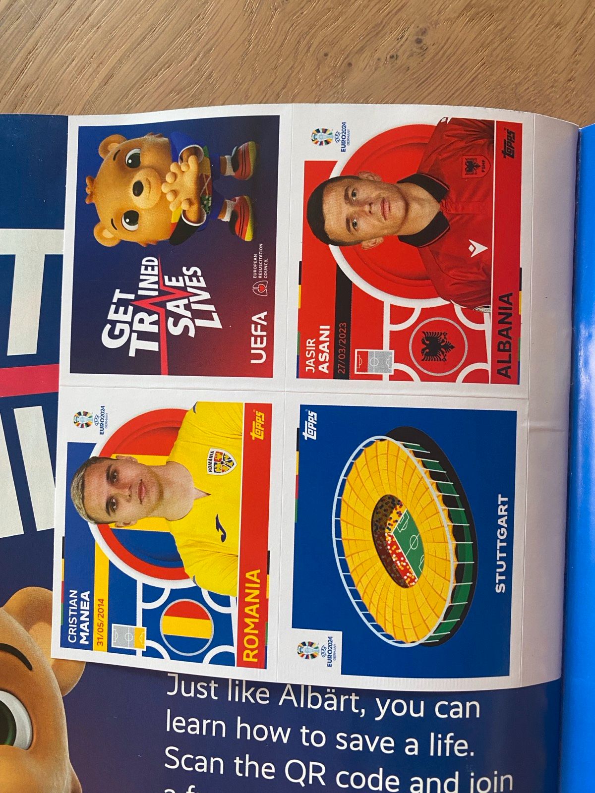 Topps UEFA Euro 2024 Germany Official Sticker Album + 6 Stickers