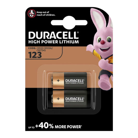 Duracell CR123 Lithium Battery (DL123) - Pack of 2