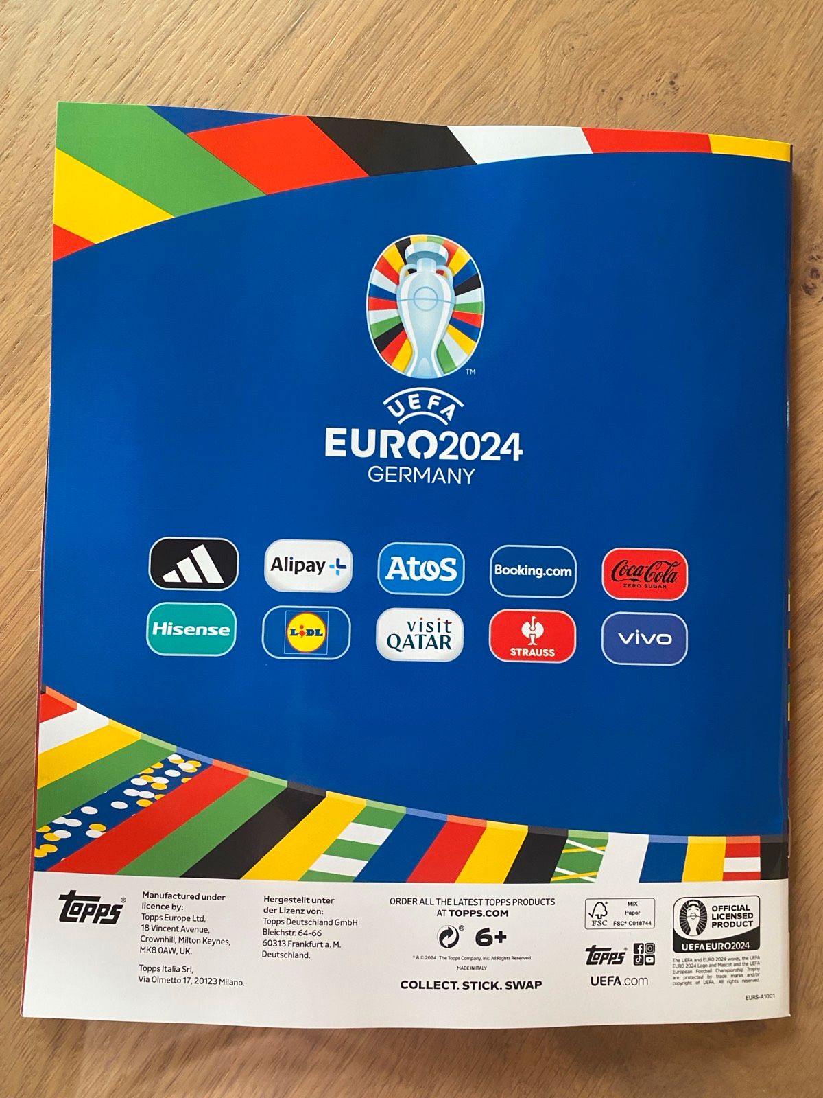 Topps UEFA Euro 2024 Germany Official Sticker Album + 6 Stickers