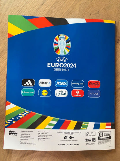 Topps UEFA Euro 2024 Germany Official Sticker Album + 6 Stickers