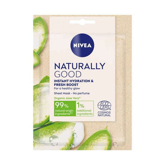 Nivea Naturally Good Organic Aloe Vera Instant Hydration & Fresh Boost Face Sheet Mask