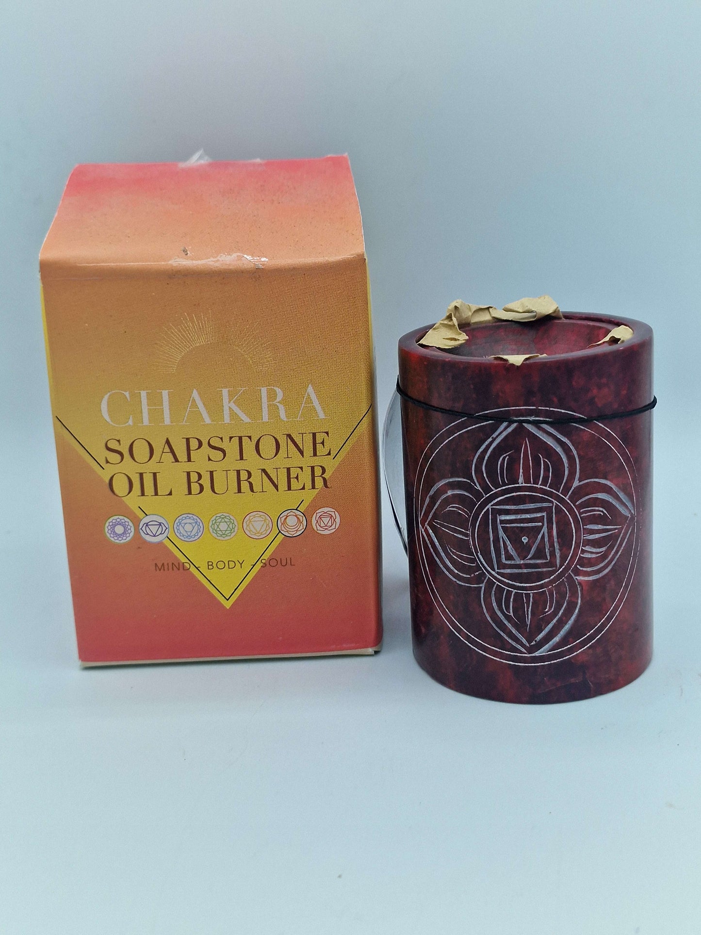 Deep Red Soapstone Carved Chakra Oil Burner