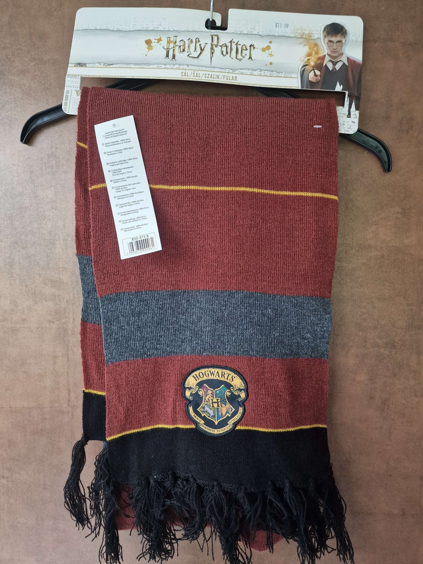 Harry Potter Red & Grey Hogwarts Scarf