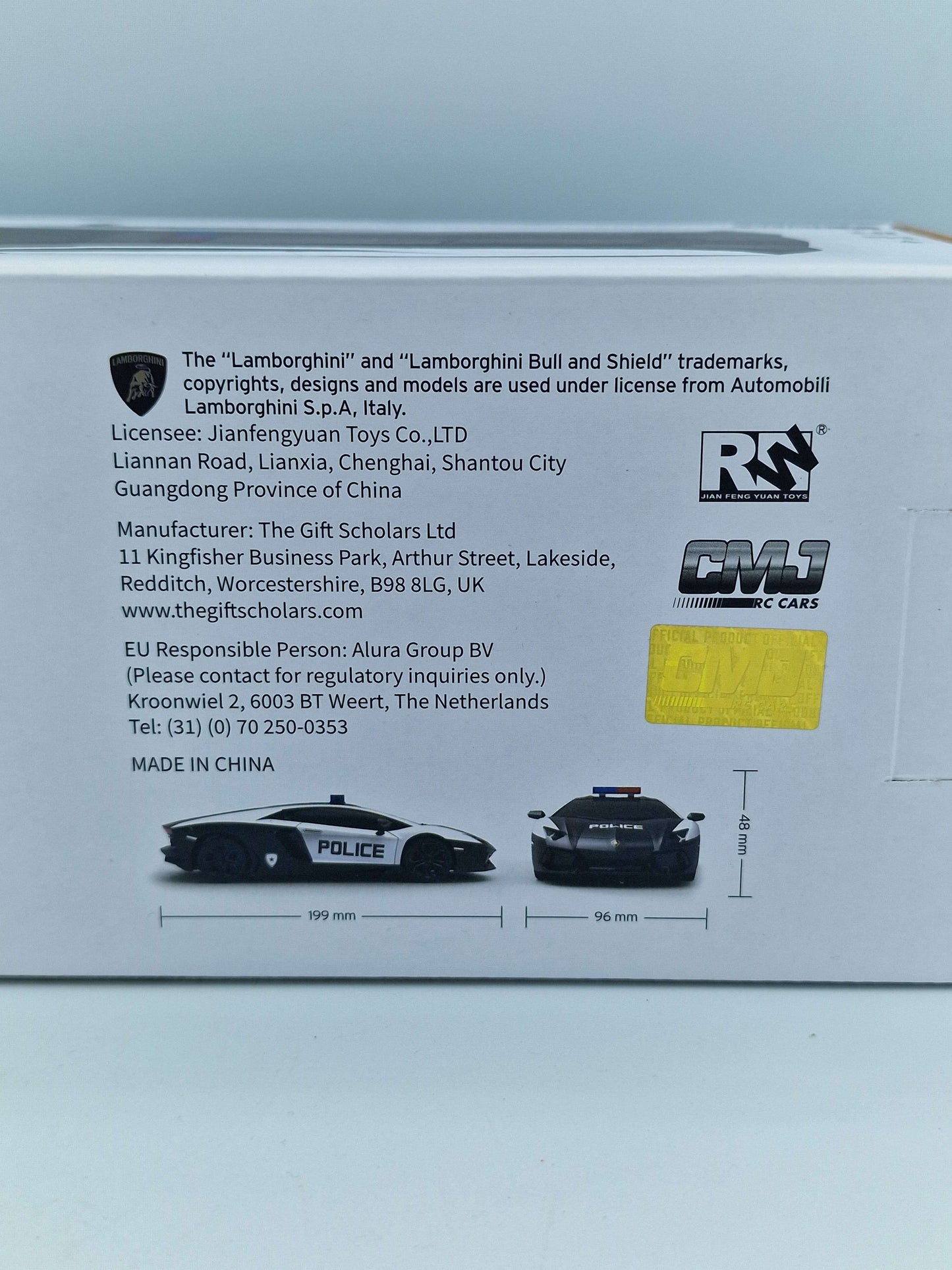 Lamborghini Aventador Police Car Remote Control Car 1:24 Scale Working Lights 2.4Ghz