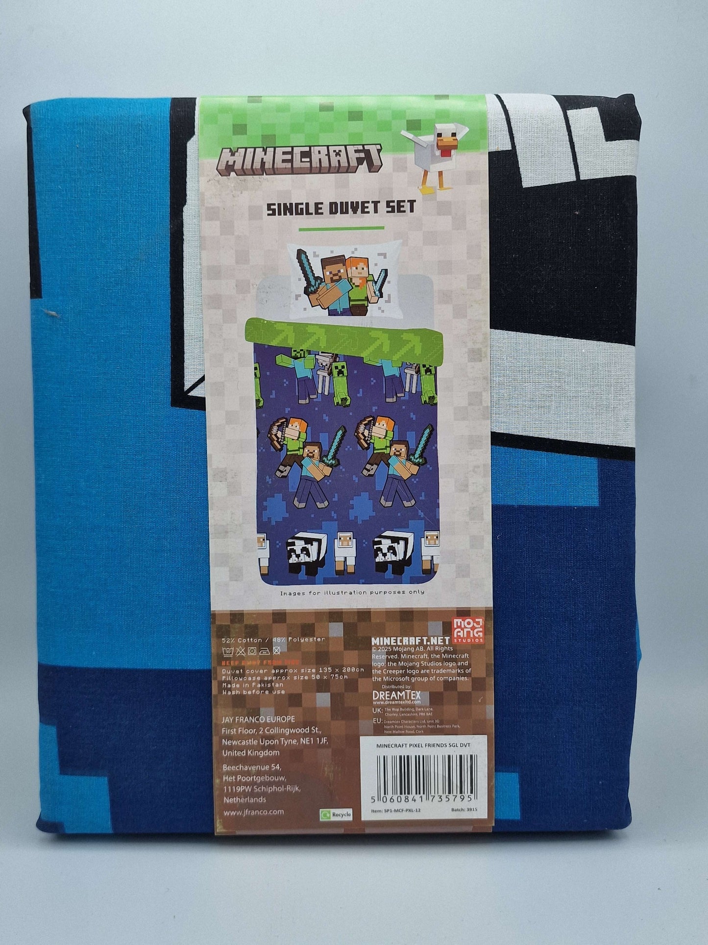 Minecraft Single Duvet Set W Pillowcase
