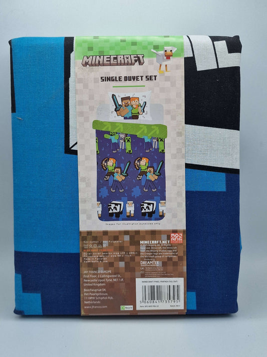 Minecraft Single Duvet Set W Pillowcase