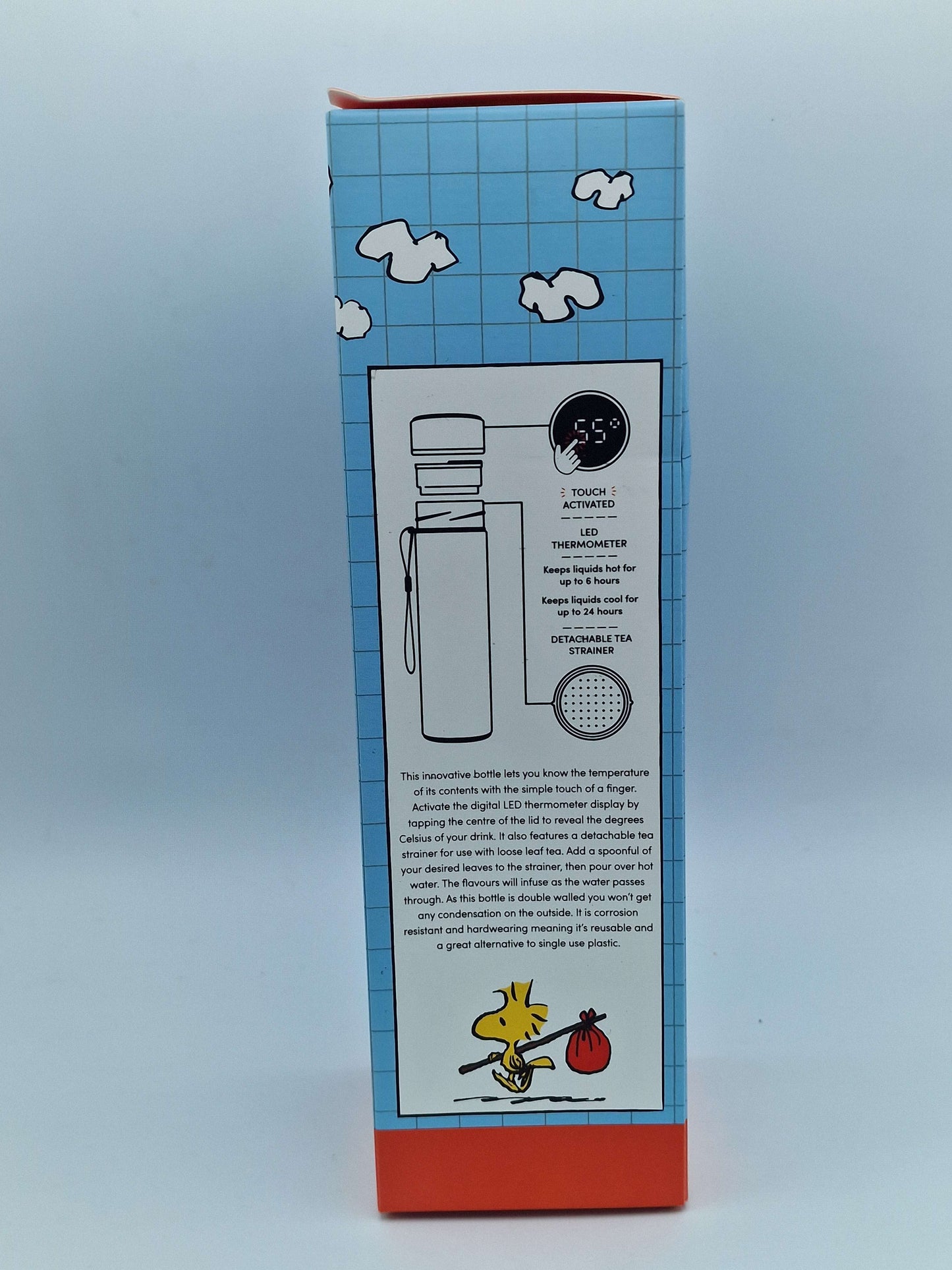Peanuts Snoopy & Woodstock Hot & Cold Digital Thermometer Bottle
