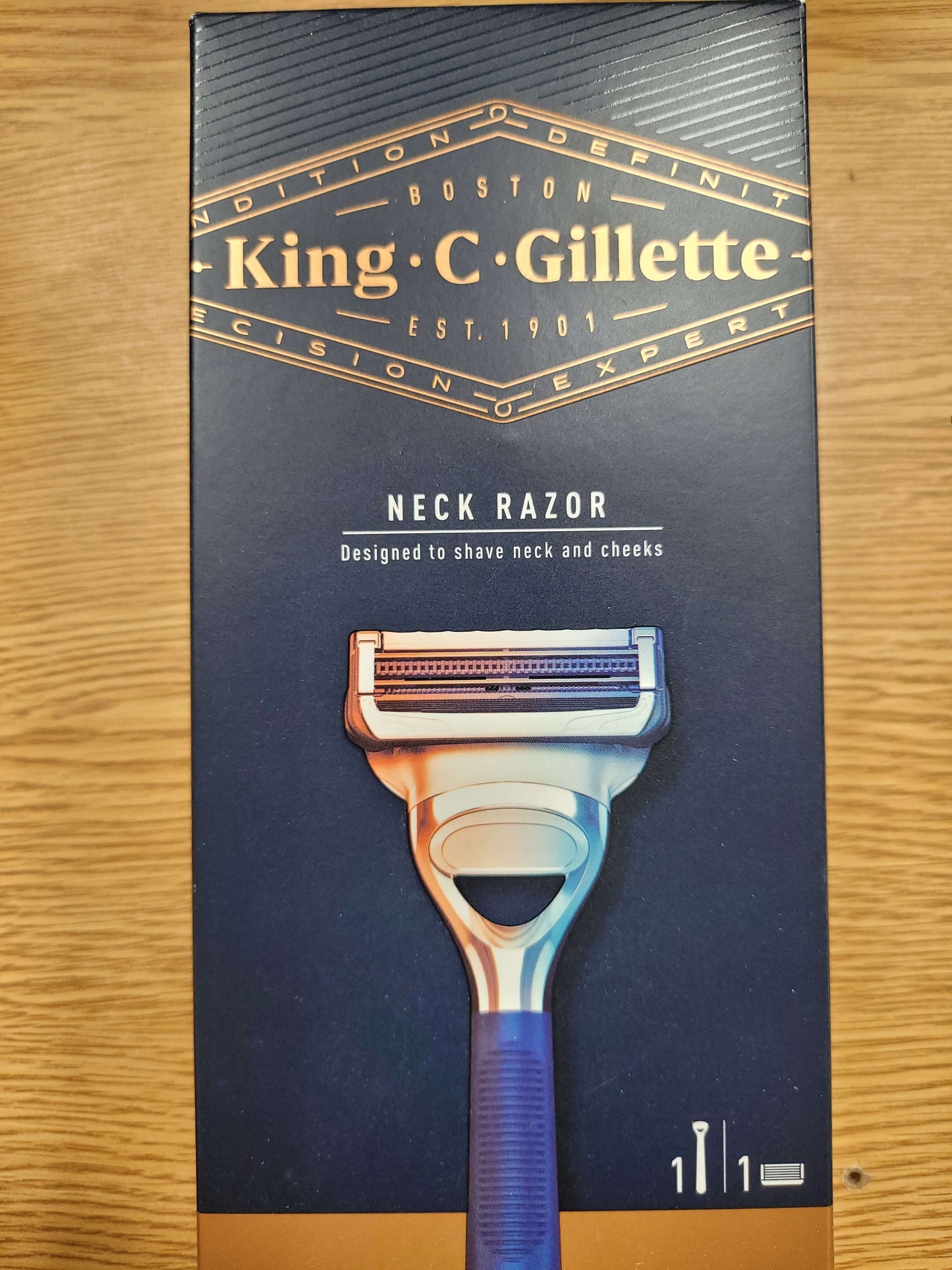 King C. Gillette Neck Men's Razor + 1 Blade Refill